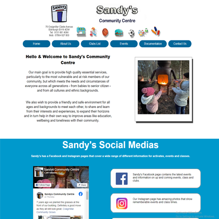 Sandyscommunitycentre website